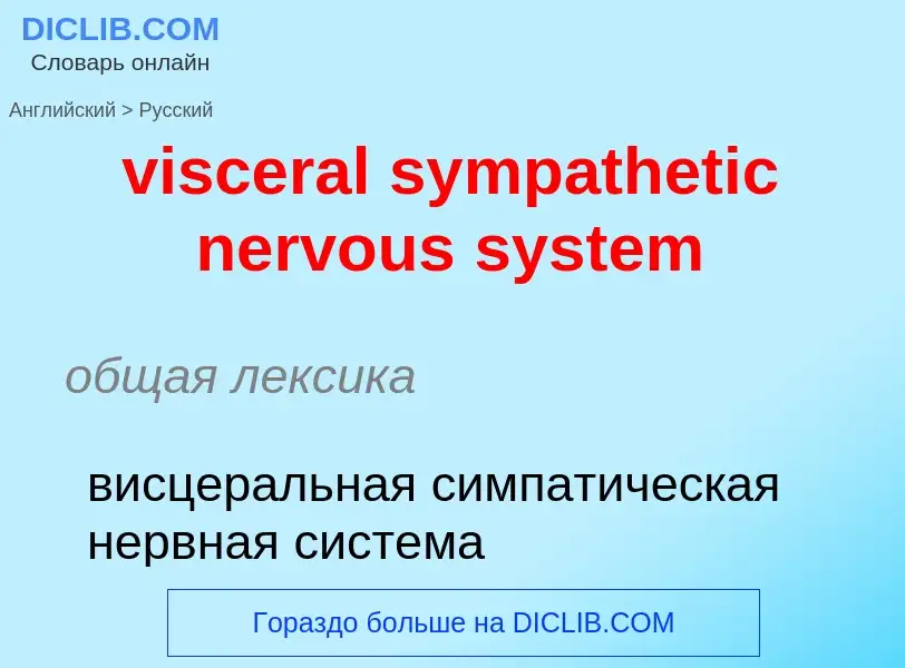 ¿Cómo se dice visceral sympathetic nervous system en Ruso? Traducción de &#39visceral sympathetic ne