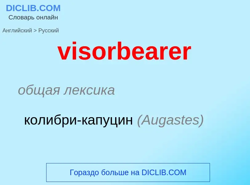 ¿Cómo se dice visorbearer en Ruso? Traducción de &#39visorbearer&#39 al Ruso