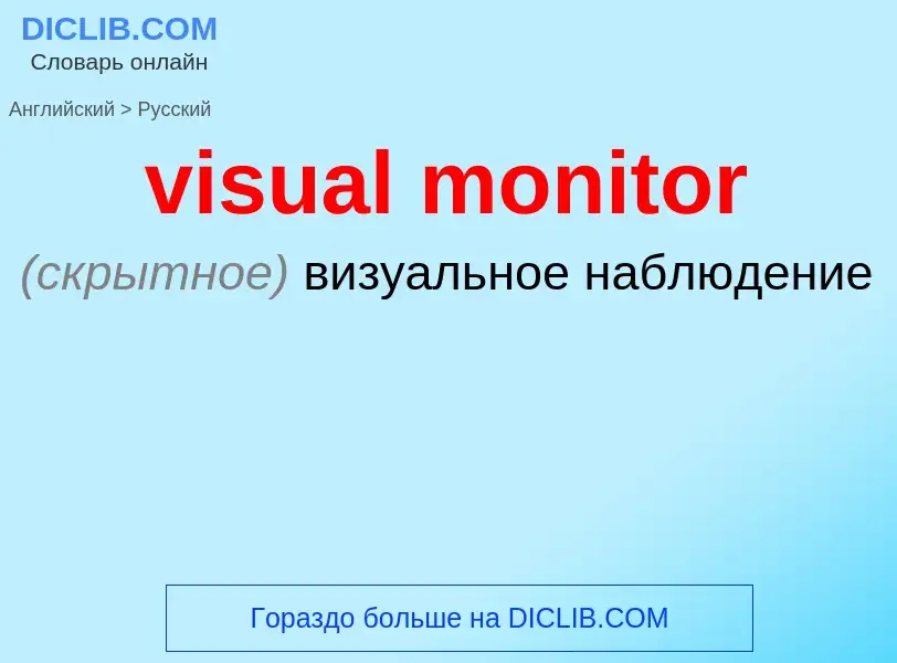 Как переводится visual monitor на Русский язык