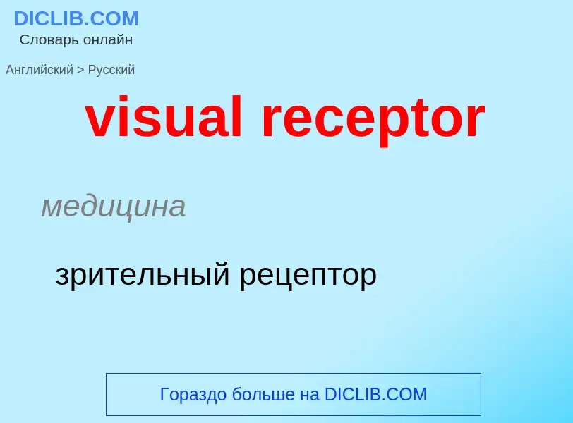 ¿Cómo se dice visual receptor en Ruso? Traducción de &#39visual receptor&#39 al Ruso