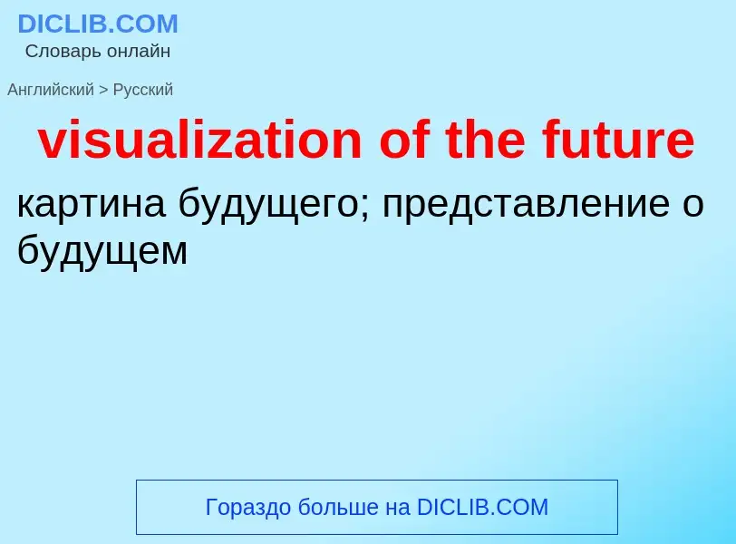 ¿Cómo se dice visualization of the future en Ruso? Traducción de &#39visualization of the future&#39