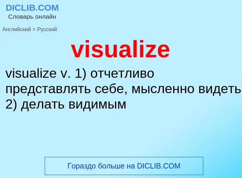 ¿Cómo se dice visualize en Ruso? Traducción de &#39visualize&#39 al Ruso