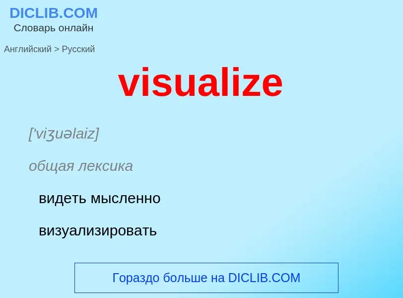 ¿Cómo se dice visualize en Ruso? Traducción de &#39visualize&#39 al Ruso