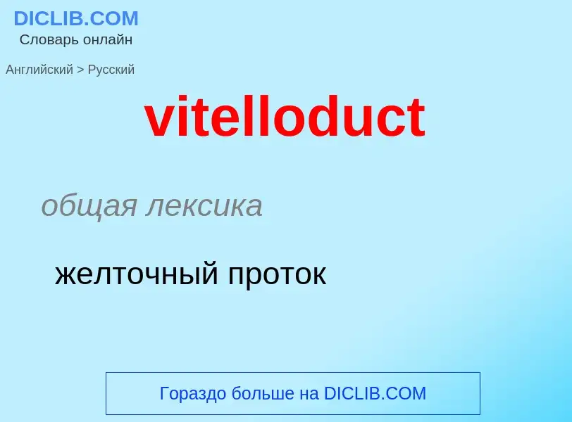 ¿Cómo se dice vitelloduct en Ruso? Traducción de &#39vitelloduct&#39 al Ruso