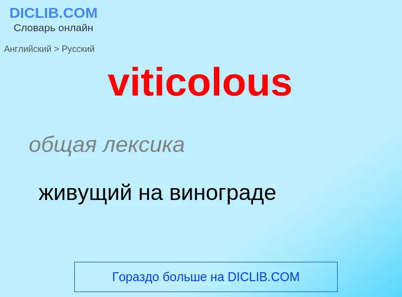 ¿Cómo se dice viticolous en Ruso? Traducción de &#39viticolous&#39 al Ruso