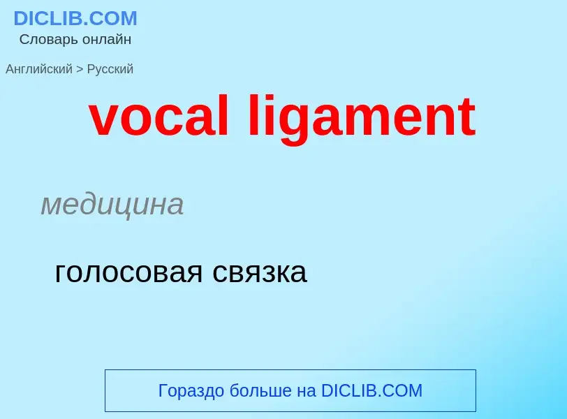 ¿Cómo se dice vocal ligament en Ruso? Traducción de &#39vocal ligament&#39 al Ruso