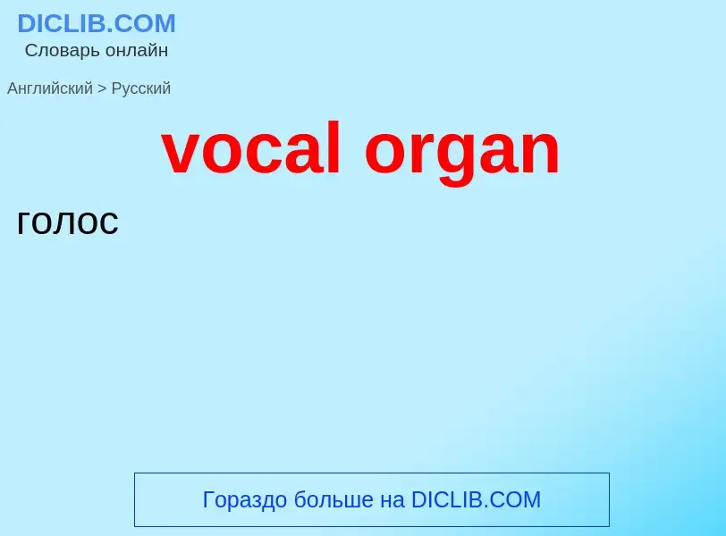 ¿Cómo se dice vocal organ en Ruso? Traducción de &#39vocal organ&#39 al Ruso