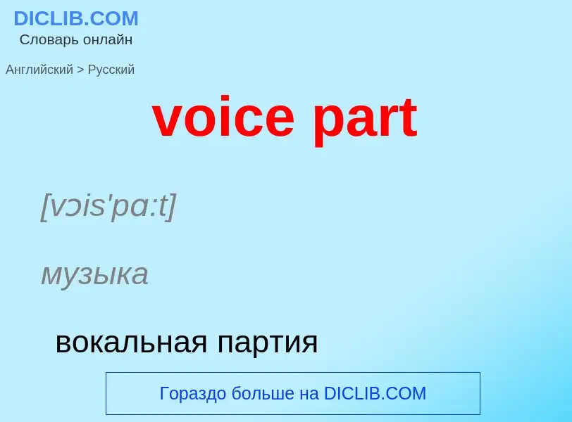 Как переводится voice part на Русский язык