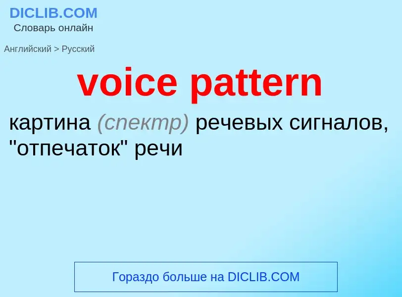 Как переводится voice pattern на Русский язык