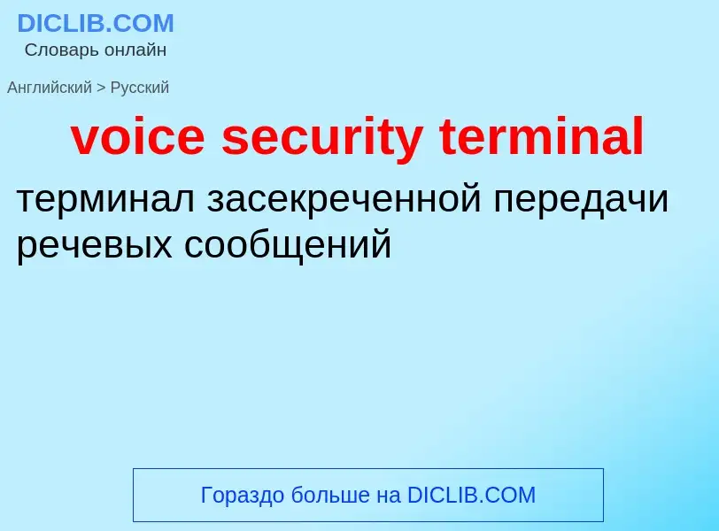 Как переводится voice security terminal на Русский язык