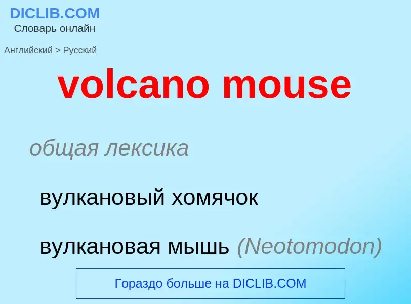 ¿Cómo se dice volcano mouse en Ruso? Traducción de &#39volcano mouse&#39 al Ruso