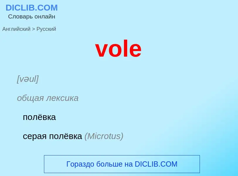 ¿Cómo se dice vole en Ruso? Traducción de &#39vole&#39 al Ruso