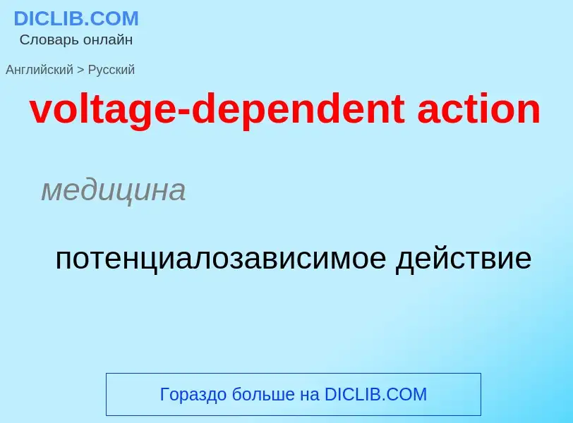 Как переводится voltage-dependent action на Русский язык