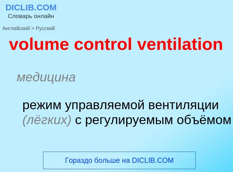 What is the Russian for volume control ventilation? Translation of &#39volume control ventilation&#3