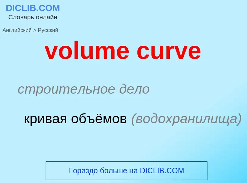 Как переводится volume curve на Русский язык