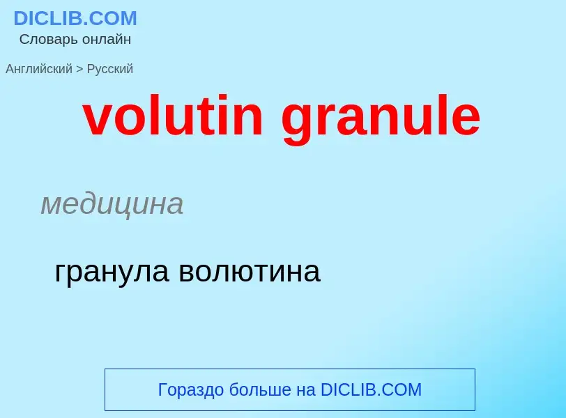 Как переводится volutin granule на Русский язык