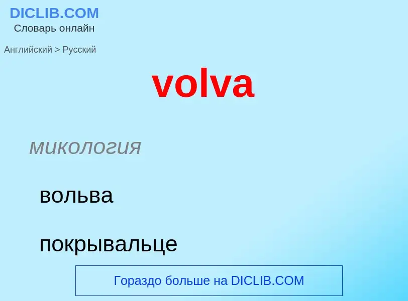 What is the Russian for volva? Translation of &#39volva&#39 to Russian