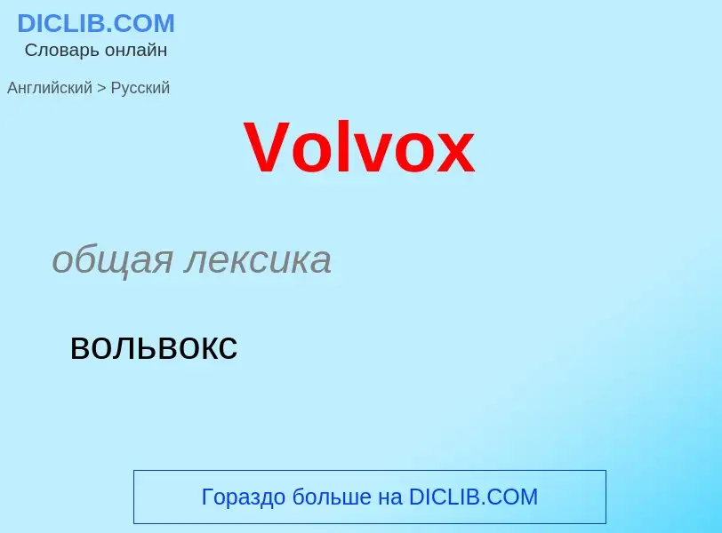 Μετάφραση του &#39Volvox&#39 σε Ρωσικά