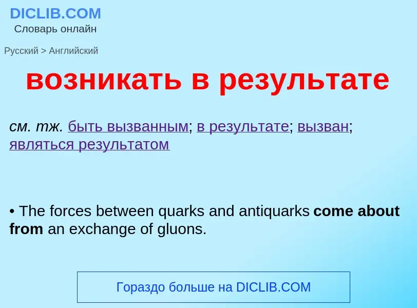 Как переводится возникать в результате на Английский язык