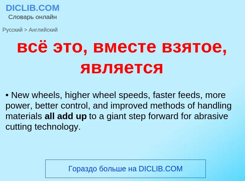 Как переводится всё это, вместе взятое, является на Английский язык