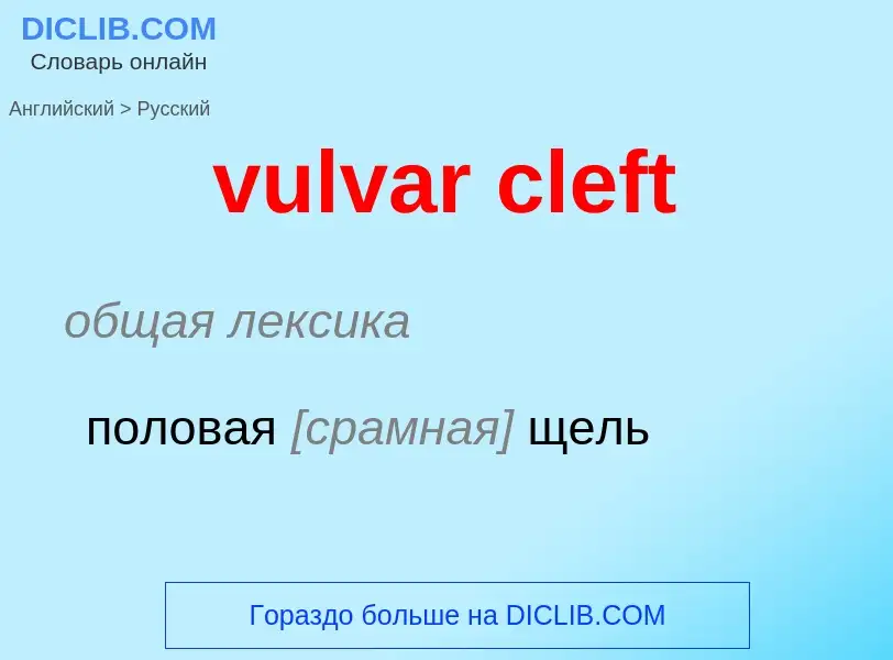 Как переводится vulvar cleft на Русский язык