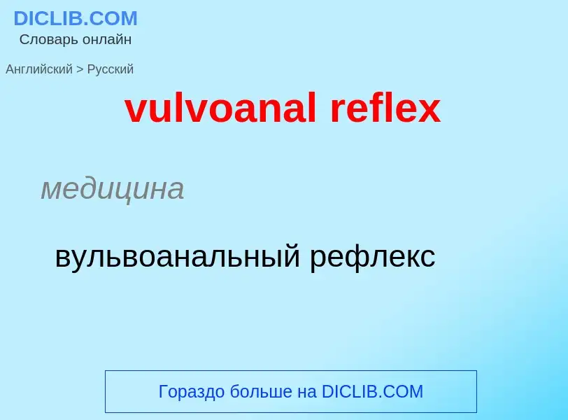 What is the Russian for vulvoanal reflex? Translation of &#39vulvoanal reflex&#39 to Russian