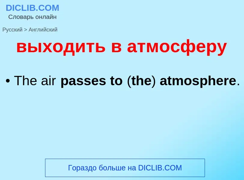 Как переводится выходить в атмосферу на Английский язык