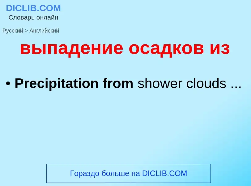 Как переводится выпадение осадков из на Английский язык