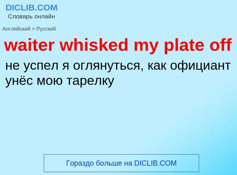 Μετάφραση του &#39waiter whisked my plate off&#39 σε Ρωσικά