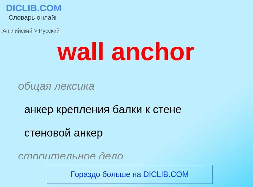 Как переводится wall anchor на Русский язык