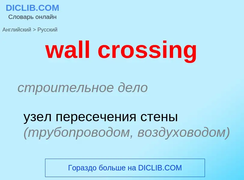 Μετάφραση του &#39wall crossing&#39 σε Ρωσικά