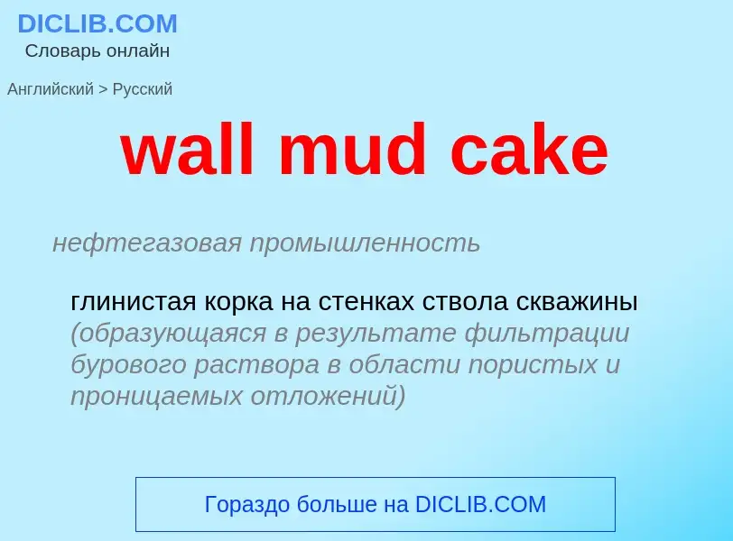 Vertaling van &#39wall mud cake&#39 naar Russisch