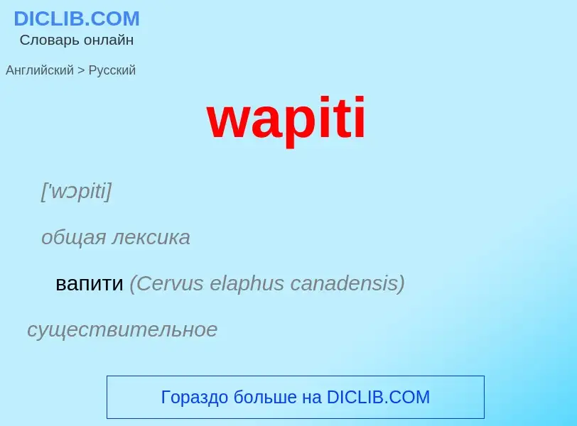 Μετάφραση του &#39wapiti&#39 σε Ρωσικά