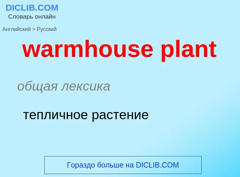 Μετάφραση του &#39warmhouse plant&#39 σε Ρωσικά