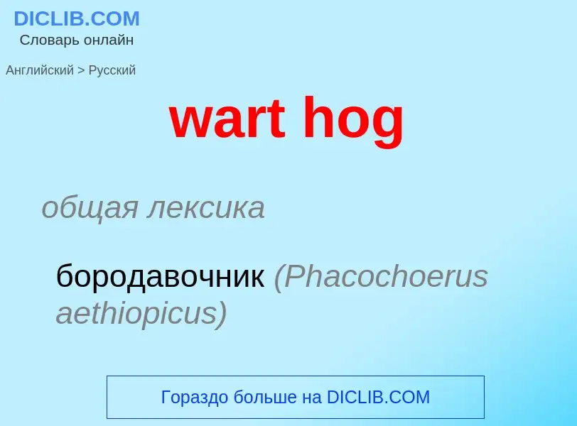 Μετάφραση του &#39wart hog&#39 σε Ρωσικά