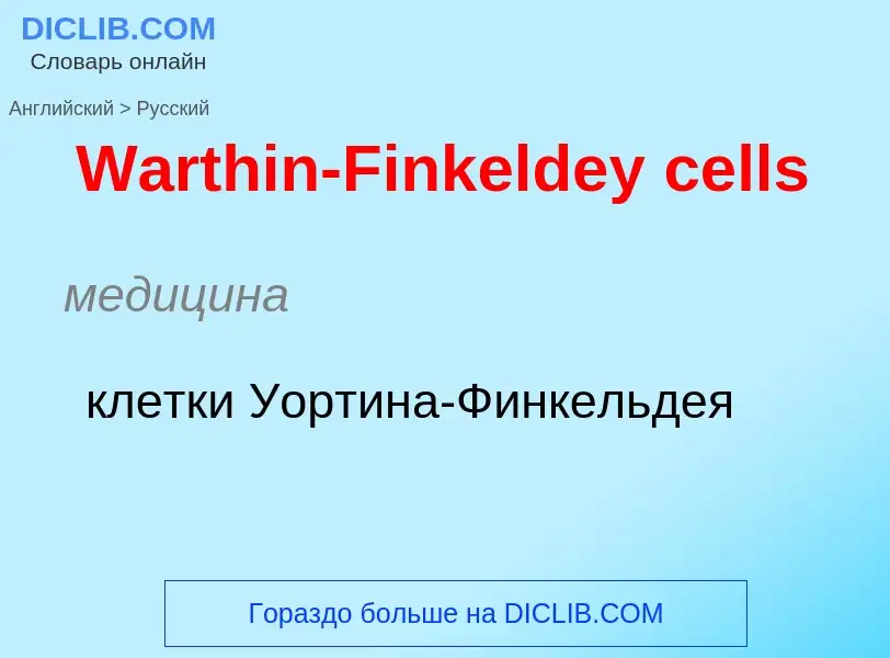 ¿Cómo se dice Warthin-Finkeldey cells en Ruso? Traducción de &#39Warthin-Finkeldey cells&#39 al Ruso