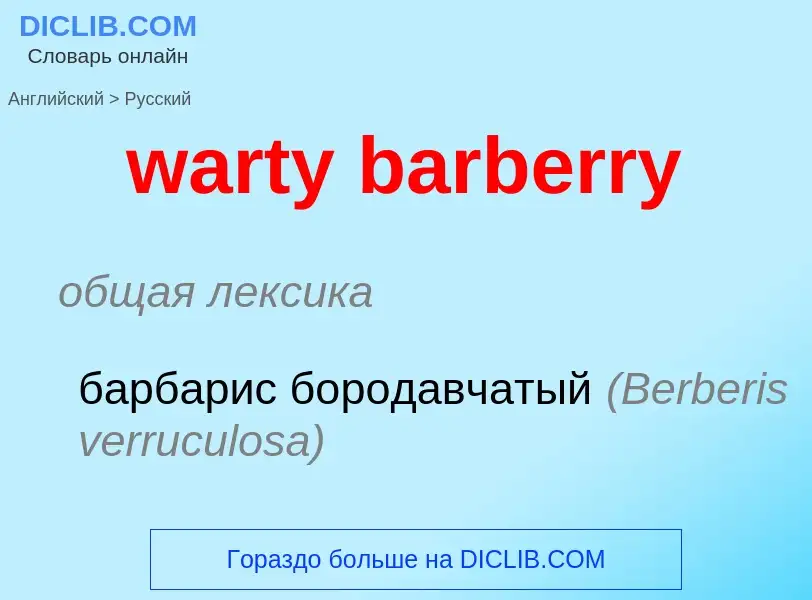 Μετάφραση του &#39warty barberry&#39 σε Ρωσικά