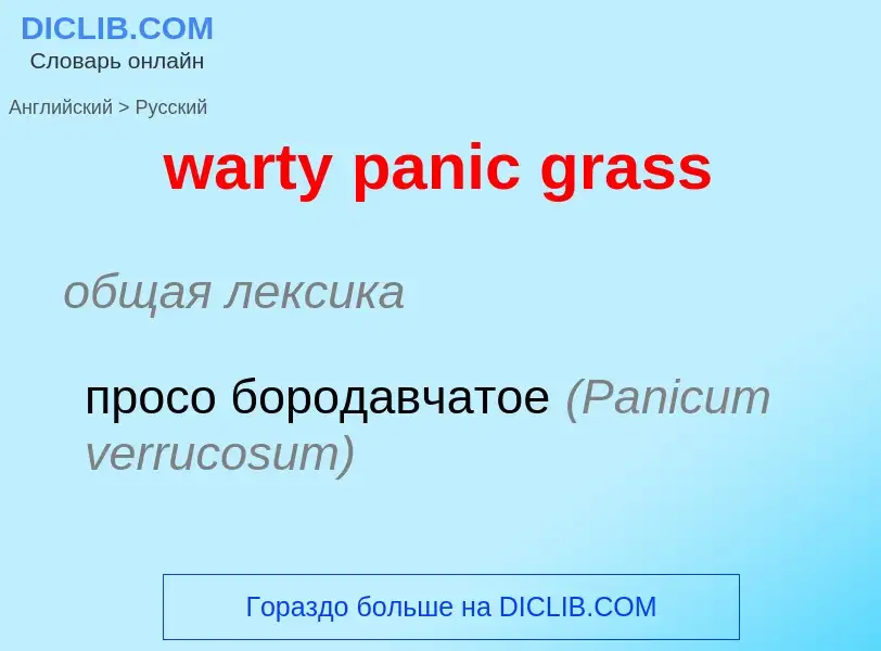 Μετάφραση του &#39warty panic grass&#39 σε Ρωσικά