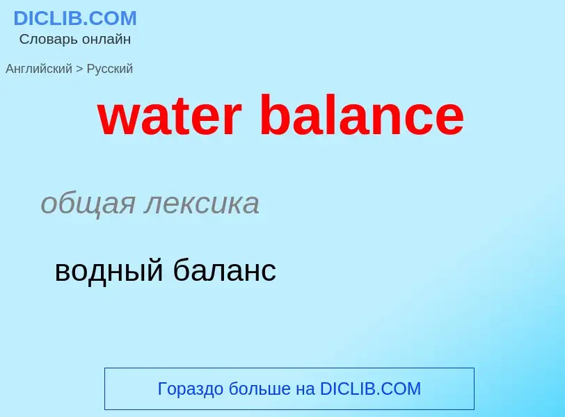 Vertaling van &#39water balance&#39 naar Russisch