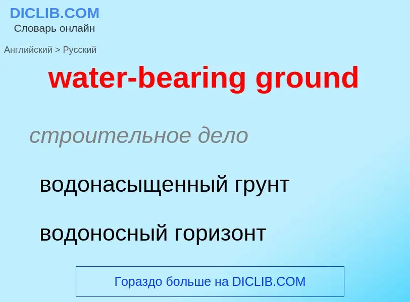 ¿Cómo se dice water-bearing ground en Ruso? Traducción de &#39water-bearing ground&#39 al Ruso