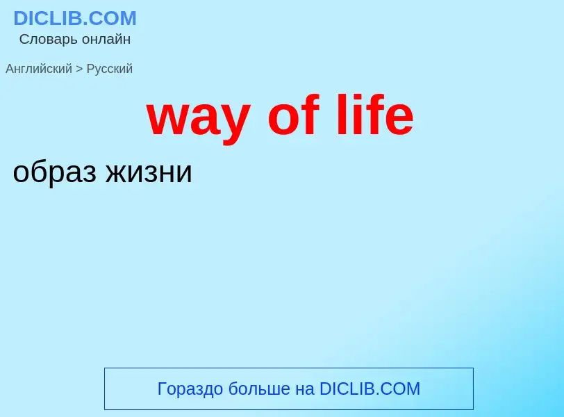 Как переводится way of life на Русский язык