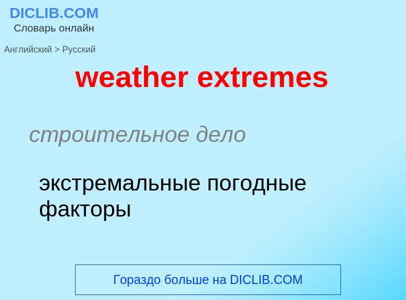 Как переводится weather extremes на Русский язык