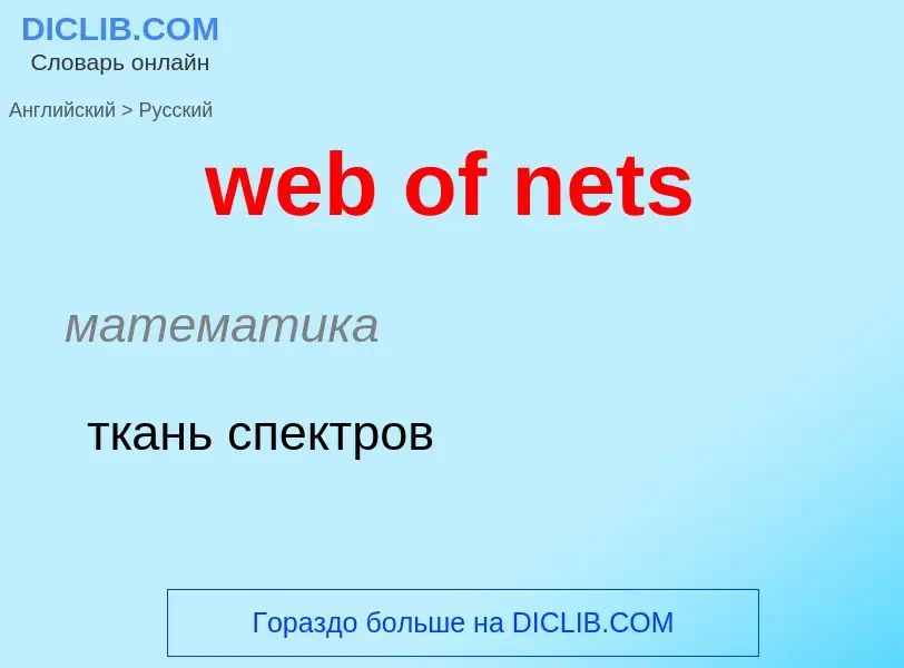 What is the Russian for web of nets? Translation of &#39web of nets&#39 to Russian