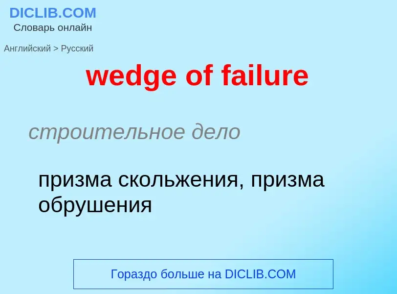 Как переводится wedge of failure на Русский язык