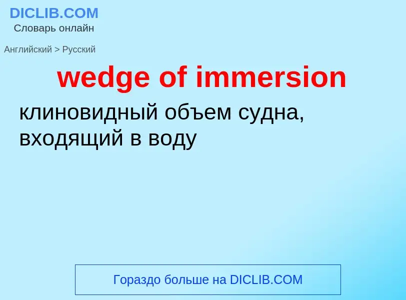 Как переводится wedge of immersion на Русский язык