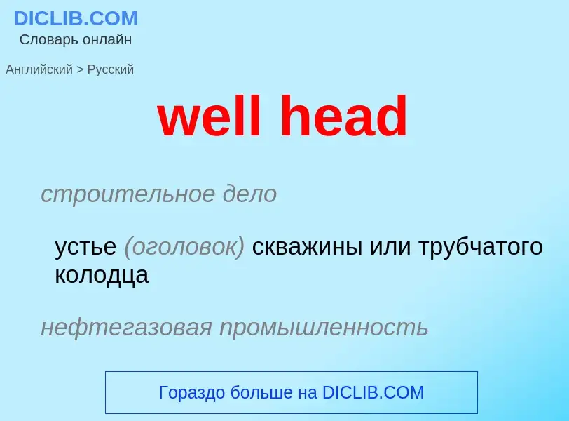 Как переводится well head на Русский язык