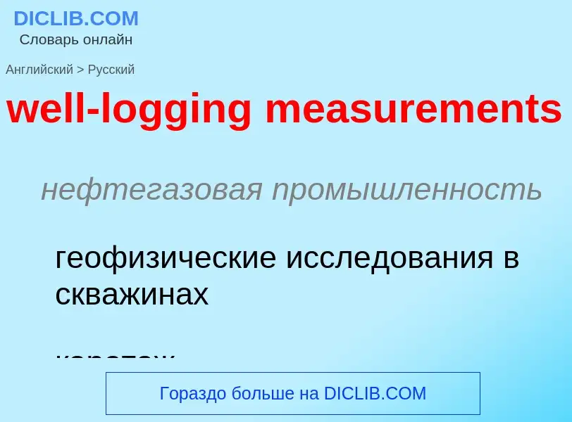 Как переводится well-logging measurements на Русский язык