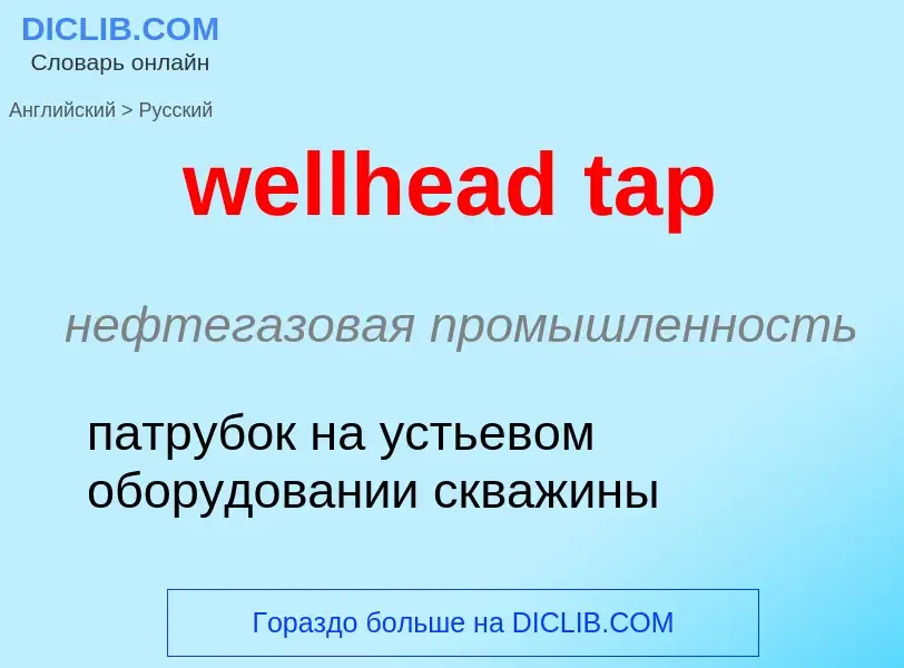 Como se diz wellhead tap em Russo? Tradução de &#39wellhead tap&#39 em Russo