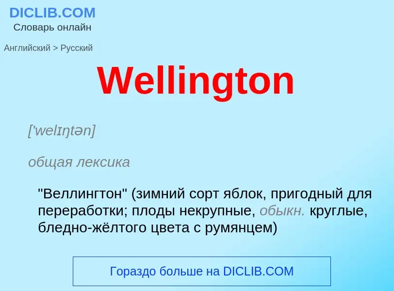 Как переводится Wellington на Русский язык