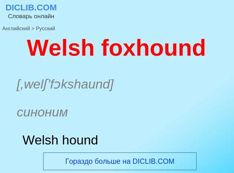 Μετάφραση του &#39Welsh foxhound&#39 σε Ρωσικά